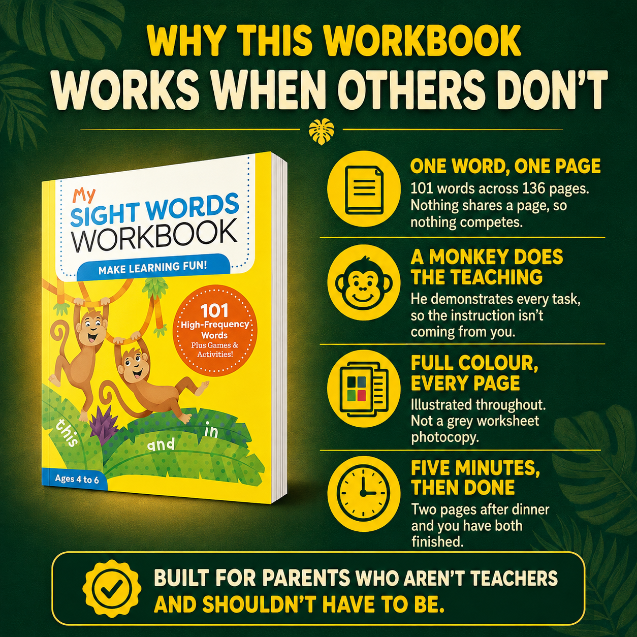 My Sight Words Workbook - Kindergarten & 1st Grade (4 -6 years old)