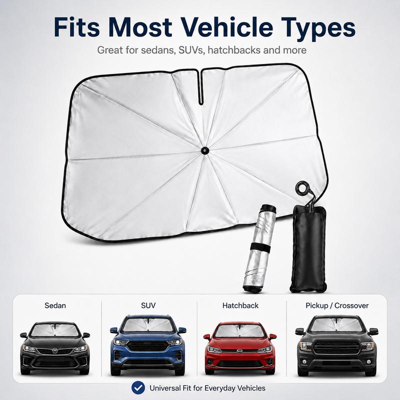 Car Sun Shade Umbrella — Opens in 3 Seconds, Folds Into Your Door Pocket