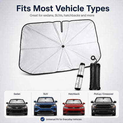 Car Sun Shade Umbrella — Opens in 3 Seconds, Folds Into Your Door Pocket