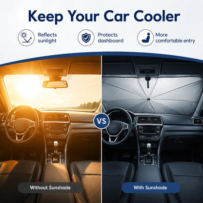 Car Sun Shade Umbrella — Opens in 3 Seconds, Folds Into Your Door Pocket
