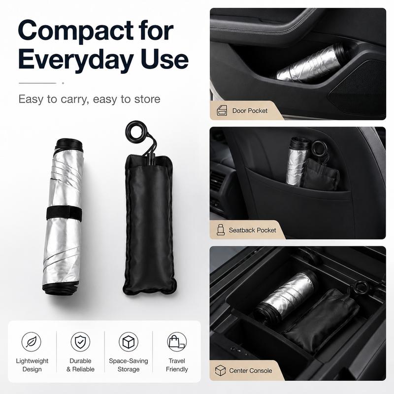 Car Sun Shade Umbrella — Opens in 3 Seconds, Folds Into Your Door Pocket