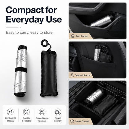 Car Sun Shade Umbrella — Opens in 3 Seconds, Folds Into Your Door Pocket
